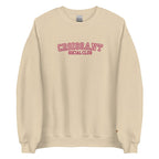 Embroidered Croissant Social Club Sweatshirt, Embroidered Croissant Crewneck, Embroidered Bow Sweatshirt, Embroidered Coquette Aesthetic