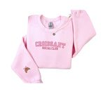 Embroidered Croissant Social Club Sweatshirt, Embroidered Croissant Crewneck, Embroidered Bow Sweatshirt, Embroidered Coquette Aesthetic