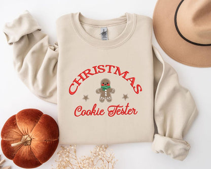 Embroidered Christmas Cookie Baker Gingerbread Sweatshirt | Embroidered Christmas Hoodie | Funny Christmas Sweatshirt | Crew Neck Sweatshirt