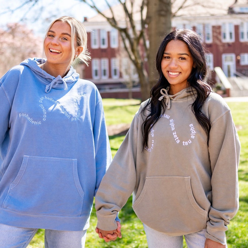 Swirly Sorority Chapter Greek Letter Sweatshirt / Independent Trading Co Hoodie Sweatshirt / Big Little Family Letter Sweatshirts
