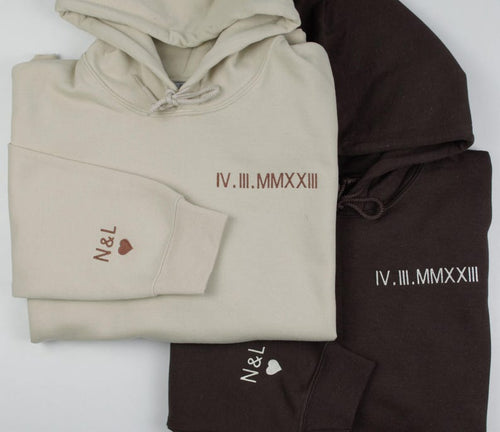 Roman Numeral Hoodie | Embroidered Couples Hoodie | Hoodie with Initials | Matching Couples Date Hoodie | Anniversary Date Hoodies il_794xN.6197853998_c1iw.jpg