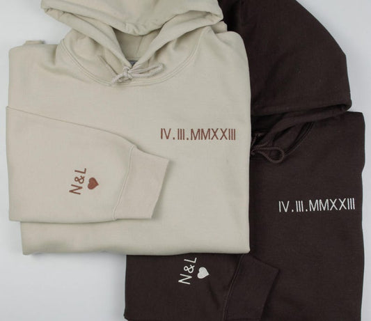 Roman Numeral Hoodie | Embroidered Couples Hoodie | Hoodie with Initials | Matching Couples Date Hoodie | Anniversary Date Hoodies il_794xN.6197853998_c1iw.jpg