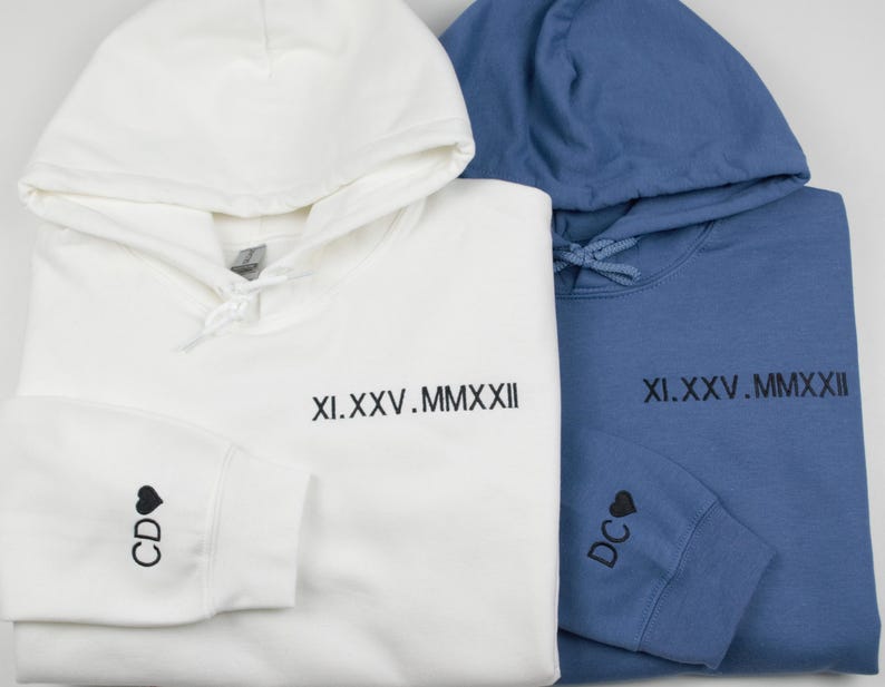 Roman Numeral Hoodie | Embroidered Couples Hoodie | Hoodie with Initials | Matching Couples Date Hoodie | Anniversary Date Hoodies il_794xN.6197854008_im73.jpg