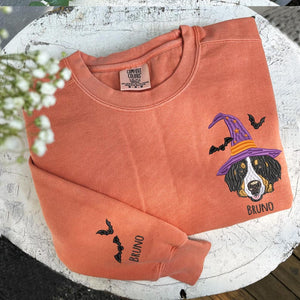 Dog Halloween Embroidered Sweatshirt, Custom Pet Portrait Hoodie, Halloween Dog Hoodie, Personalised Dog Gifts, Halloween Gifts For Girlfriend il_794xN.6199323433_794d.jpg