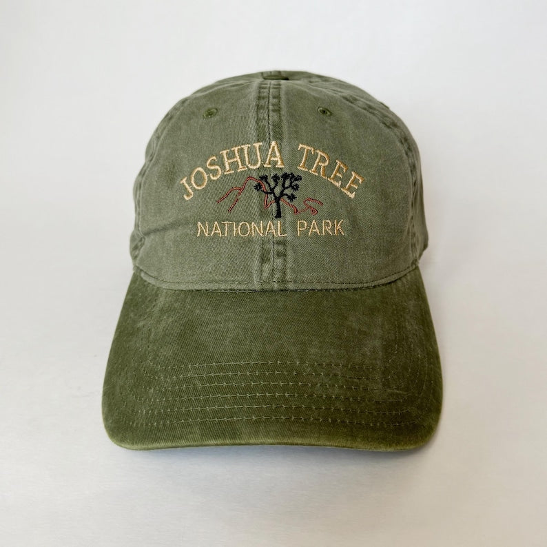 Joshua Tree National Park Embroidered Hat Vintage Dad Cap with Desert Tree Design, Adjustable Baseball Cap for Nature Lovers, Hiking, Camping, and National Park Adventures