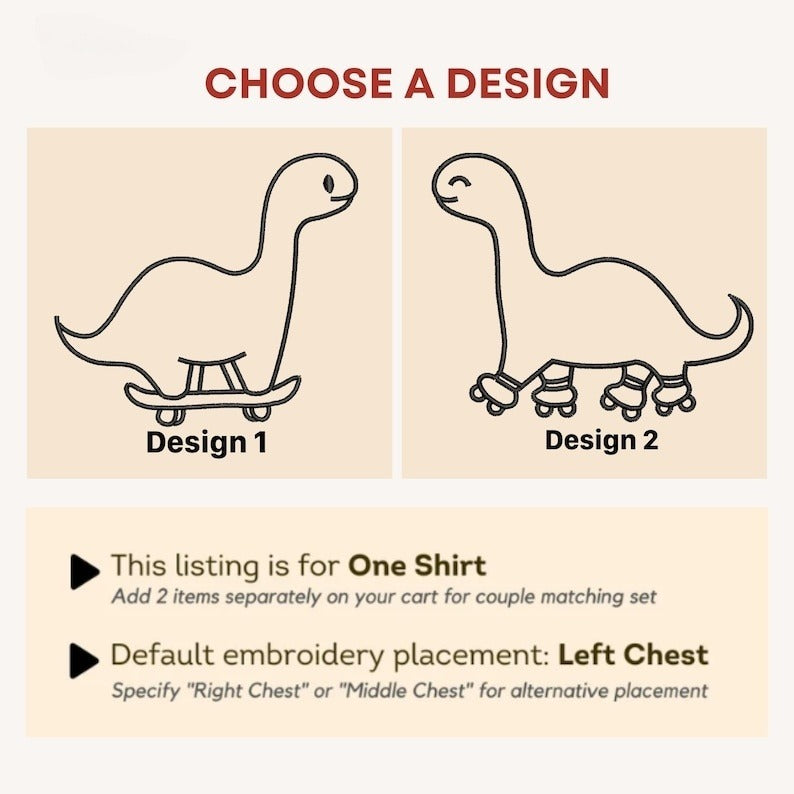 Dinosaur Skaters Sweatshirt, Matching Dinosaur Hoodies, Dinosaur Hoodies, Embroidered Personalized Hoodies For Couples, Couples Gift il_794xN.6214949922_4t6r_1.jpg