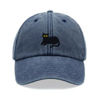 Black Cat Lying Down Baseball Cap Vintage Washed Cotton Unisex Dad Hat Adjustable Funny Faded Sports Sun Summer Holiday Funny Cat Lady Man
