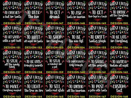 168 Quotes Most Likely to Christmas Shirts,Matching Family Christmas Shirts,Funny Christmas 2025 Party Tee,Matching Pajamas,Long Sleeve,Xmas il_794xN.6221378402_af2j.jpg