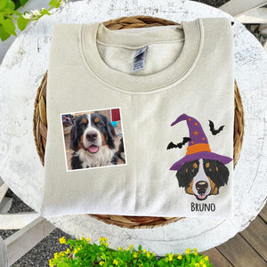 Dog Halloween Embroidered Sweatshirt, Custom Pet Portrait Hoodie, Halloween Dog Hoodie, Personalised Dog Gifts, Halloween Gifts For Girlfriend il_794xN.6221783379_g4ml.jpg