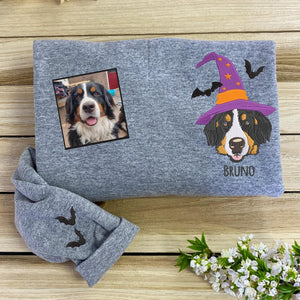 Dog Halloween Embroidered Sweatshirt, Custom Pet Portrait Hoodie, Halloween Dog Hoodie, Personalised Dog Gifts, Halloween Gifts For Girlfriend il_794xN.6221783847_8ehu.jpg