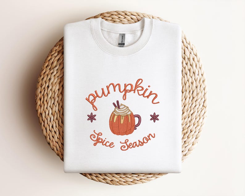 Embroidered Coffee Lover Jumper, Pumpkin Spiced Latte Jumper, Fall Jumper, Autumn Jumper, Cozy Autumn Sweater, Winter Sweater, Fall Hoodie