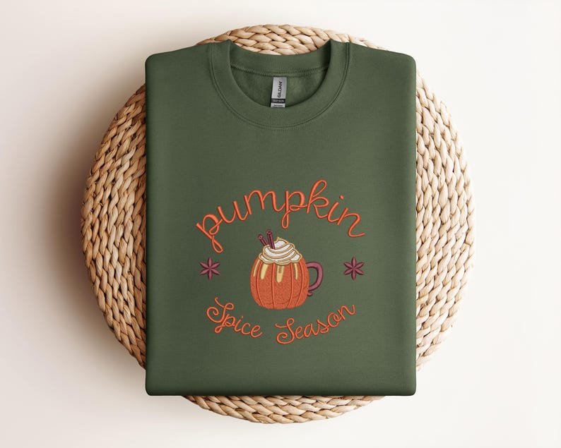 Embroidered Coffee Lover Jumper, Pumpkin Spiced Latte Jumper, Fall Jumper, Autumn Jumper, Cozy Autumn Sweater, Winter Sweater, Fall Hoodie