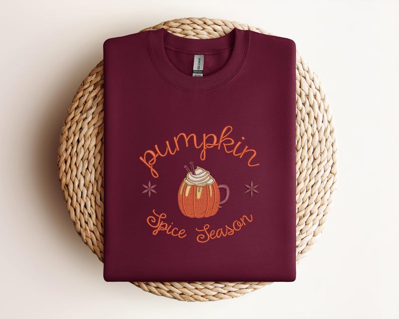Embroidered Coffee Lover Jumper, Pumpkin Spiced Latte Jumper, Fall Jumper, Autumn Jumper, Cozy Autumn Sweater, Winter Sweater, Fall Hoodie