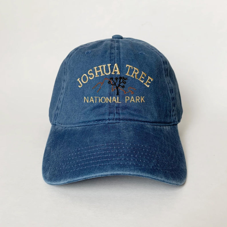 Joshua Tree National Park Embroidered Hat Vintage Dad Cap with Desert Tree Design, Adjustable Baseball Cap for Nature Lovers, Hiking, Camping, and National Park Adventures