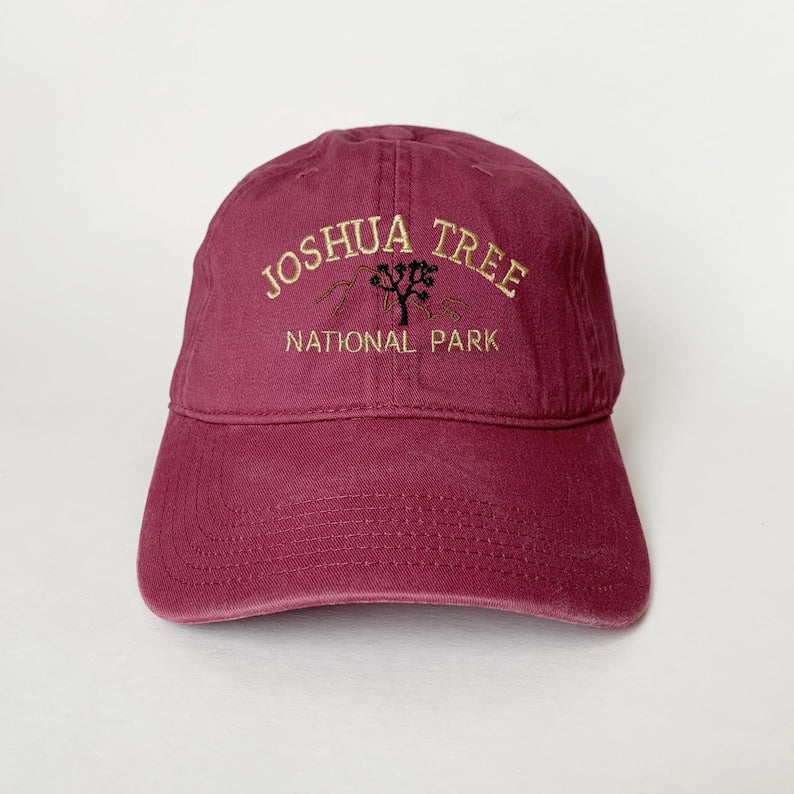 Joshua Tree National Park Embroidered Hat Vintage Dad Cap with Desert Tree Design, Adjustable Baseball Cap for Nature Lovers, Hiking, Camping, and National Park Adventures