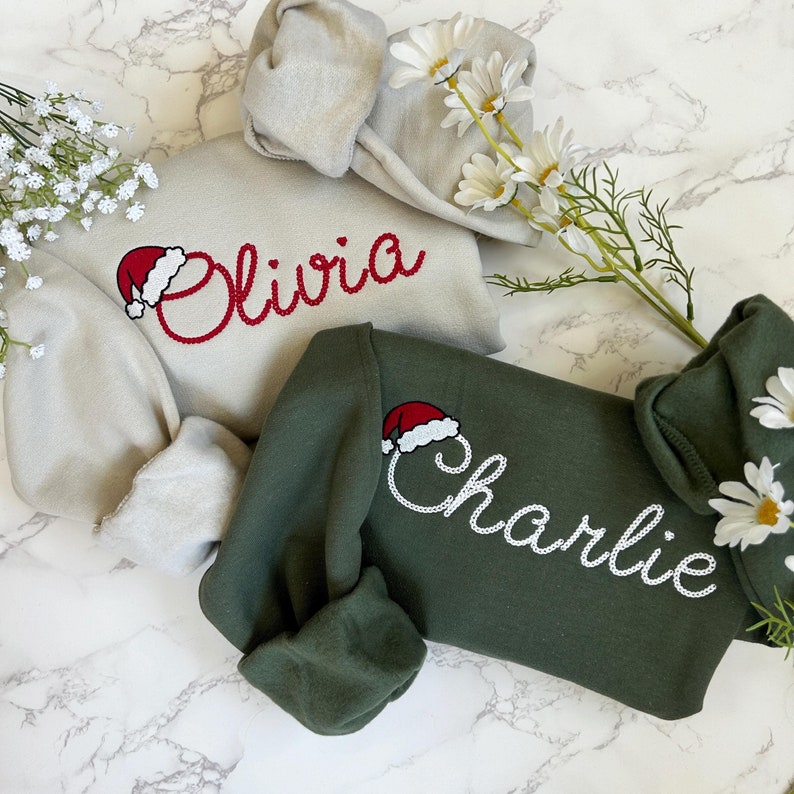 Embroidered Personalized Christmas Sweatshirt, Embroidered Christmas Custom Name Crewneck Sweater, Custom Xmas Gift, Custom Family Sweaters il_794xN.6248491692_nnne.jpg