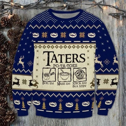 Taters Potatoes Ugly Christmas Sweater, LOTR Fans Sweater, Ugly Sweatshirt, Potatoes Sweater, Christmas Gift Sweatshirt, Xmas Ugly Sweater il_794xN.6262435183_pt84.jpg