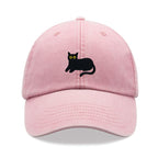 Black Cat Lying Down Baseball Cap Vintage Washed Cotton Unisex Dad Hat Adjustable Funny Faded Sports Sun Summer Holiday Funny Cat Lady Man