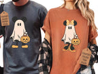 Retro Mickey Minnie Halloween Couple Shirts, Mickey Ghost Shirt, Minnie Ghost Shirt, Spooky Season Shirt, Disney Halloween