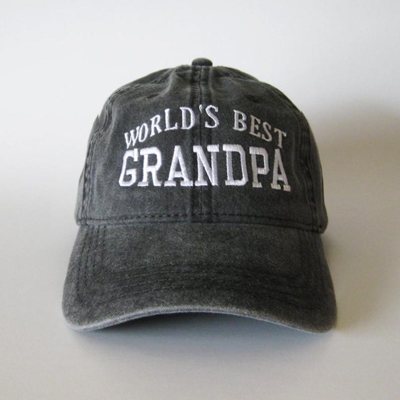World s Best Grandpa Hat Embroidered Vintage Dad Cap, Gift for Grandpa, Father s Day Gift, Custom Baseball Cap for Grandfather