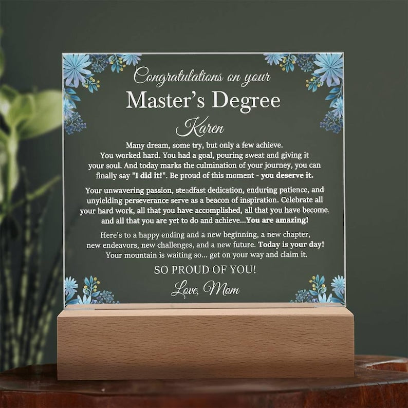 Master's Degree Graduation Gift, Master's Degree Gifts, Heart Plaque Gift for Master's Degree Graduation, Graduation Keepsake il_794xN.6284637236_6gk1.jpg