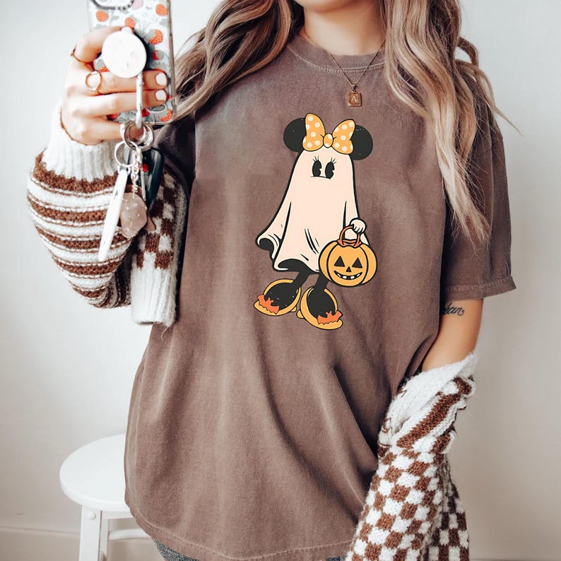 Retro Mickey Minnie Halloween Couple Shirts, Mickey Ghost Shirt, Minnie Ghost Shirt, Spooky Season Shirt, Disney Halloween