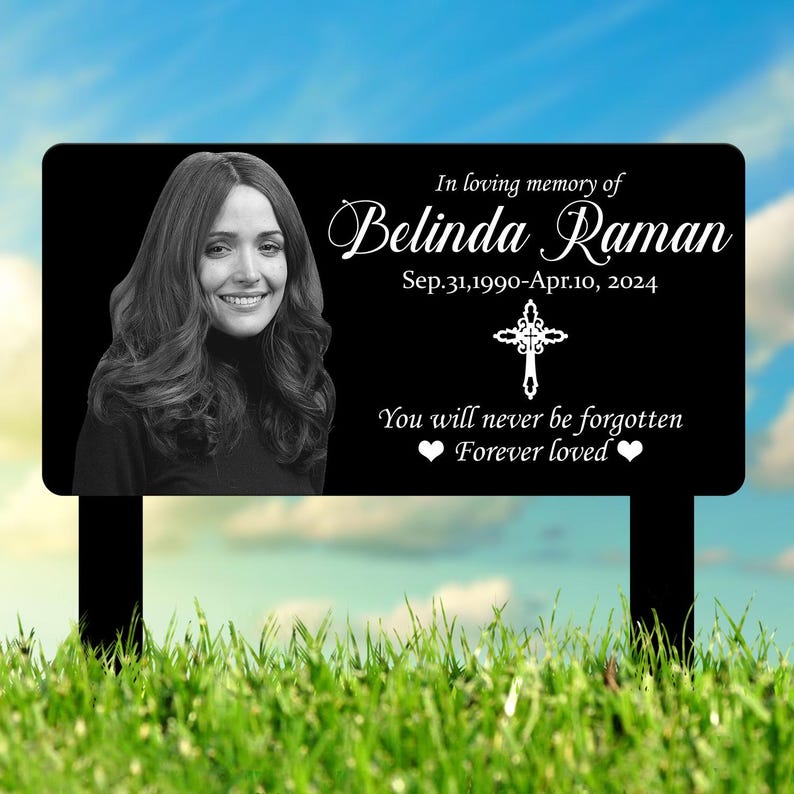 Custom Photo Grave Marker, Temporary Grave Marker With Photo, Outdoor Memorial Plaque, Sympathy Plaque, Remembrance Plaque il_794xN.6294169532_5hyj.jpg