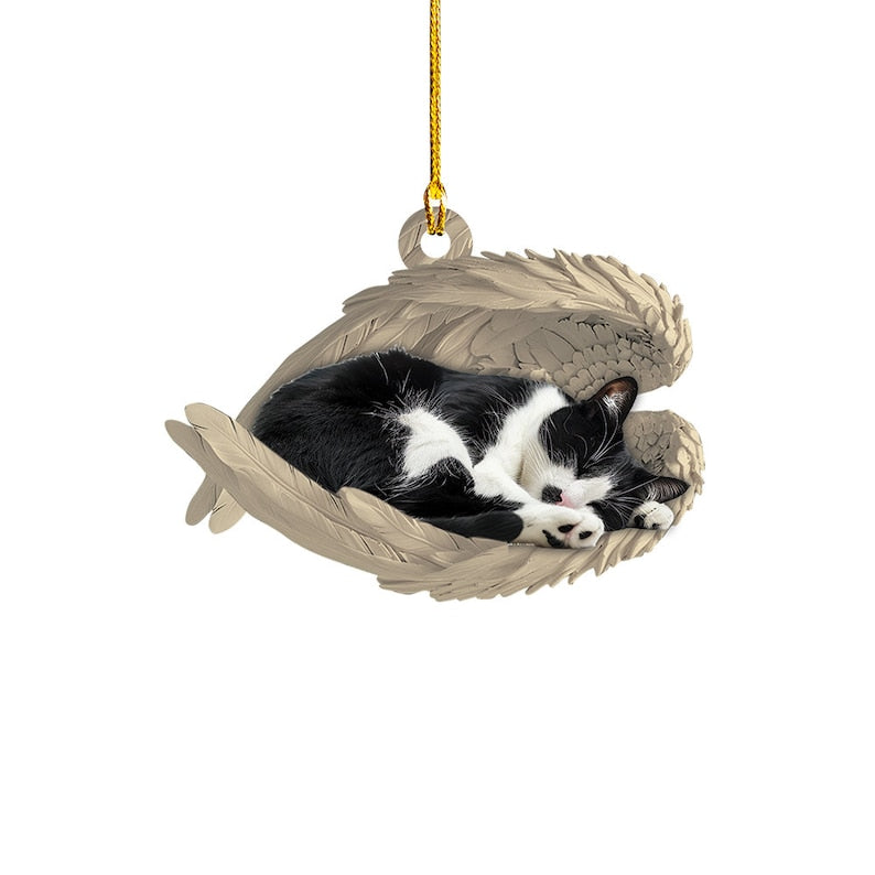 Sleep Cat In Peace Custom Cat Breed Personalized Tuxedo Cat Sleeping Angel Ornament, Tuxedo Cat Angel Wings Ornament, Tuxedo Cat Car Ornament, Cat Christmas Gift il_794xN.6296937174_hv5n.jpg