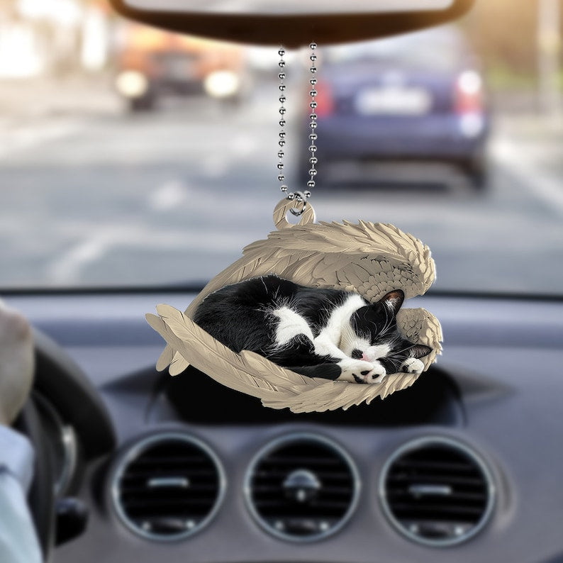 Sleep Cat In Peace Custom Cat Breed Personalized Tuxedo Cat Sleeping Angel Ornament, Tuxedo Cat Angel Wings Ornament, Tuxedo Cat Car Ornament, Cat Christmas Gift il_794xN.6296937178_7oh0.jpg