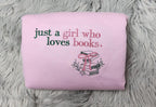 Embroidered Book Lover Crewneck Sweatshirt: Cozy Reader Pullover, Just a Girl Who Loves Books