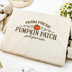 Farm Fresh Pumpkin Embroidered Sweatshirt, Pumpkin Patch Embroidered Hoodie, Oversized Crew Neck Sweatshirt or Hoodie, Unisex