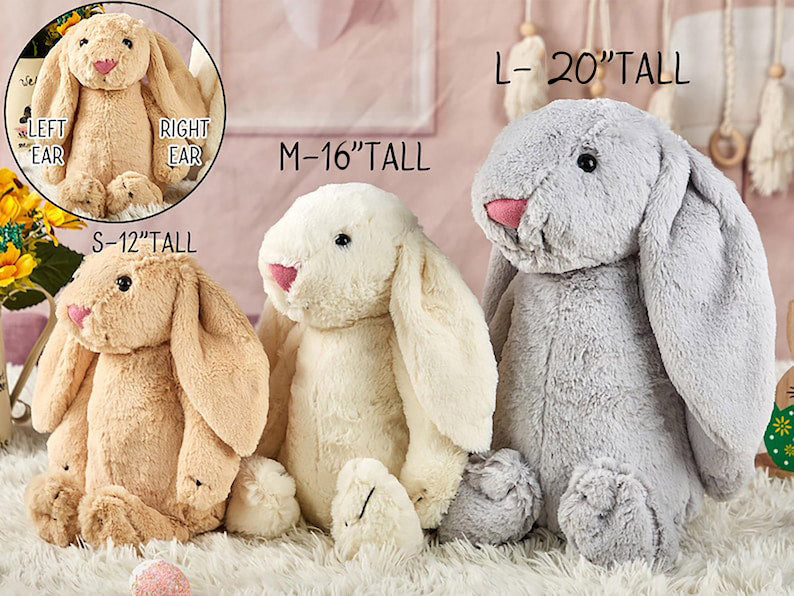Personalized Embroidered Bunny Rabbit, Personalised Bunny Rabbit Toy,Custom Monogrammed Bunny Rabbit,Bunny Soft Plush Toy,Kids Birthday Gift