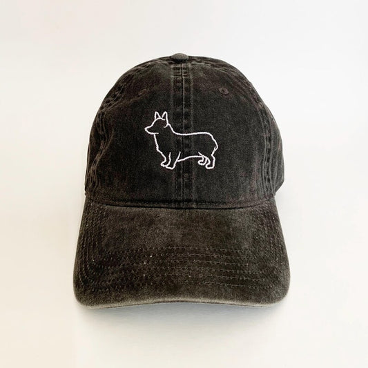 Cute Corgi Embroidered Dad Hat Vintage Adjustable Baseball Cap, Minimalist Dog Lover Gift, Aesthetic Pet Owner Hat, Casual Everyday Unisex Cap for Corgi Fans and Animal Lovers