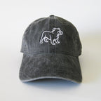 Bulldog Embroidered Dad Hat Vintage Washed Baseball Cap, Cute Dog Lover Gift, Pet Owner Hat, Animal Embroidery Unisex Casual Cap