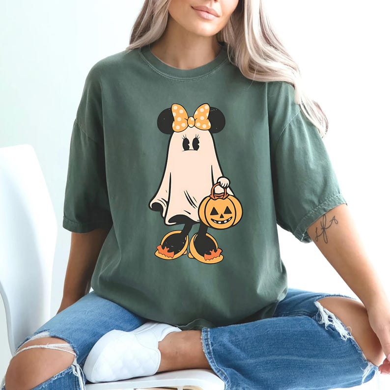 Retro Mickey Minnie Halloween Couple Shirts, Mickey Ghost Shirt, Minnie Ghost Shirt, Spooky Season Shirt, Disney Halloween