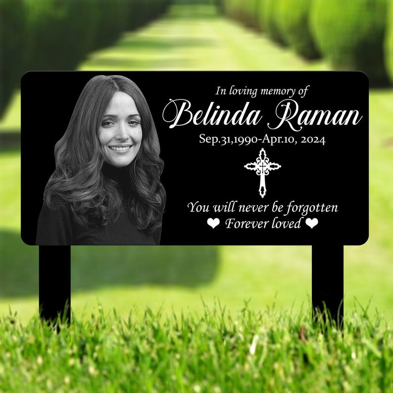 Custom Photo Grave Marker, Temporary Grave Marker With Photo, Outdoor Memorial Plaque, Sympathy Plaque, Remembrance Plaque il_794xN.6342226051_sojd.jpg