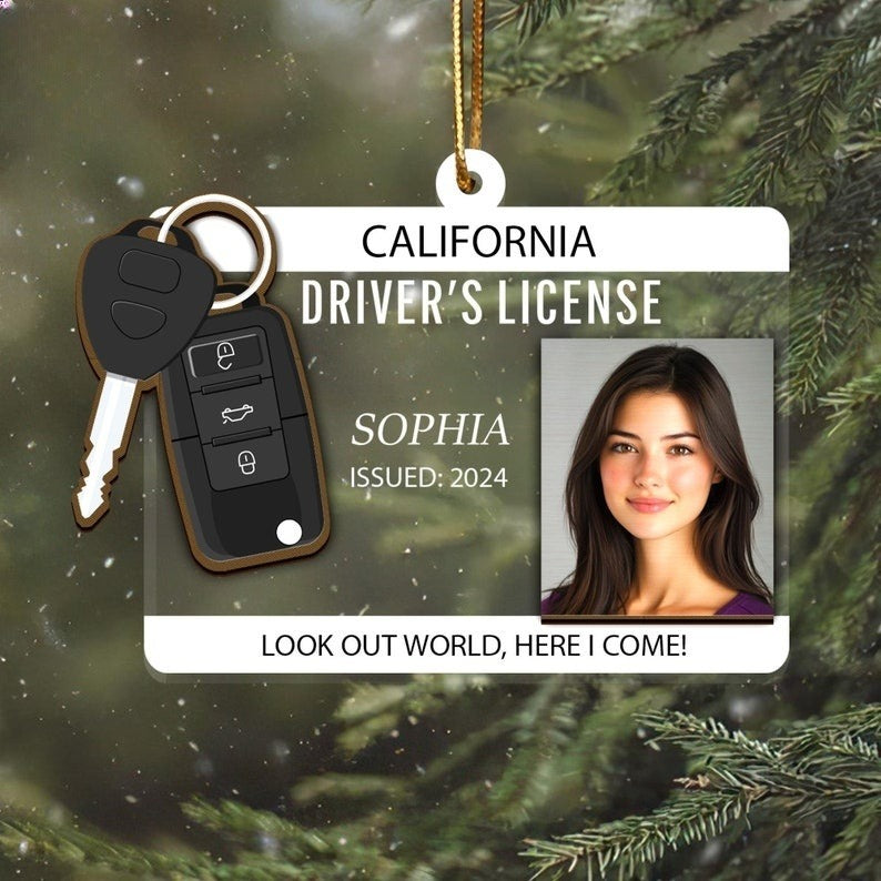 Personalized New Driver Ornament 2025, Drivers License Ornament, Gift for New Driver, Driving Ornament, Drivers Permit Christmas Ornament il_794xN.6350536309_e58q_1.jpg
