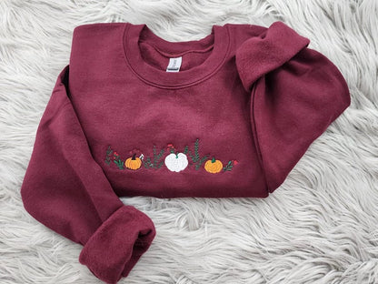 Enchanted Fall Pumpkins Embroidered Crewneck - Pumpkin Patch Crewneck - Autumn Style- Pumpkin Forest - T-Shirt - Sweatshirt - Hoodie