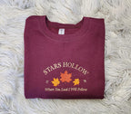 Stars Hollow Embroidered Crewneck | Where You Lead I Will Follow | Cozy Book Lover Gift | Stars Hollow Gift