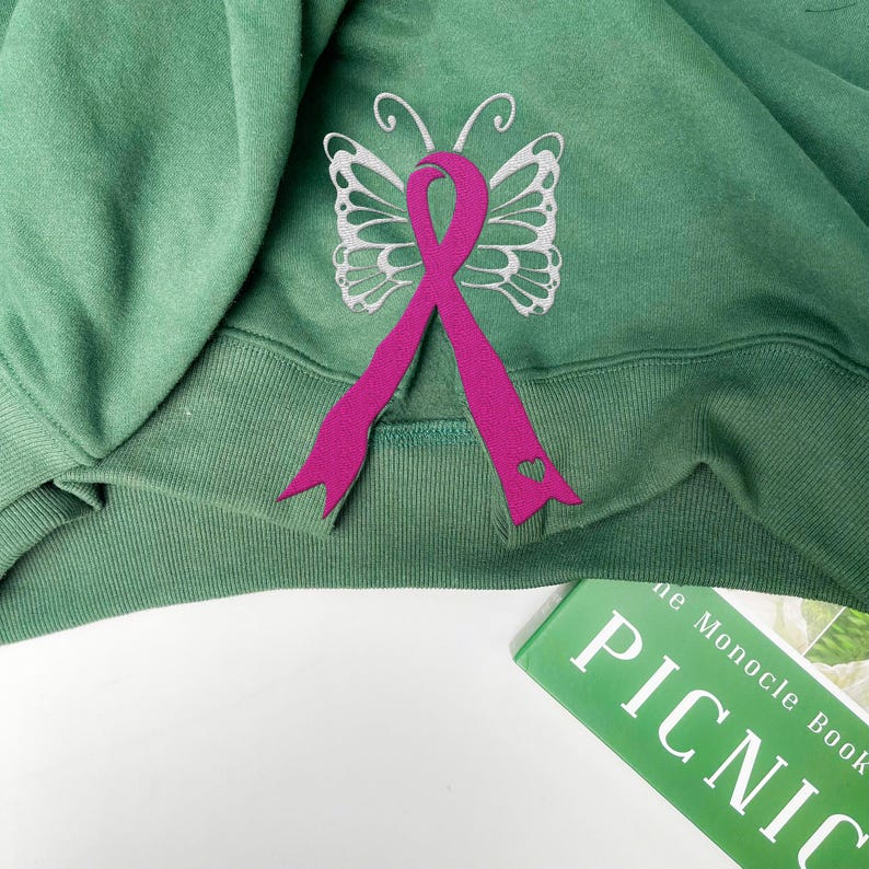 Cancer Ribbon Bow Applique Side Bow Cut-Out Embroidery Sweatshirt, Plaid Christmas Pullover, Trendy Coquette Bow, Side Bow Sweatshirt il_794xN.6375070110_453o.jpg