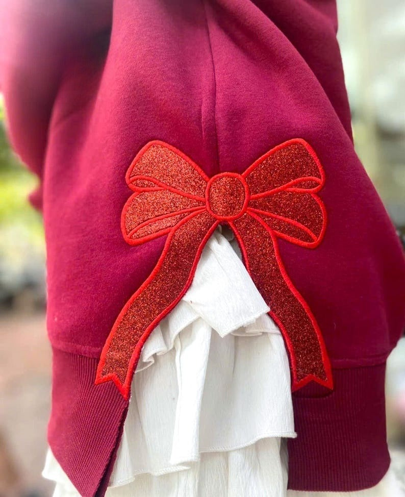 Custom MAMA Embroidered Bow Sweatshirt | Side Bow Applique Sweatshirt | Christmas Bow Sweatshirt | Glitter Christmas Sweatshirt il_794xN.6376809966_t1to_1.jpg