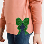 Side Bow Applique Sweatshirt Embroidery, Green Glitter Bow, Christmas Embroidery Sweatshirt, Bow Applique, Motif/Quilted il_794xN.6377177158_nnb6.jpg