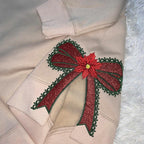 Senior Coquette Bow Embroidered Sweatshirt | Side Bow Applique Hoodie| Christmas Bow Sweatshirt | Glitter Christmas Sweatshirt il_794xN.6378191884_3jf4_1.jpg