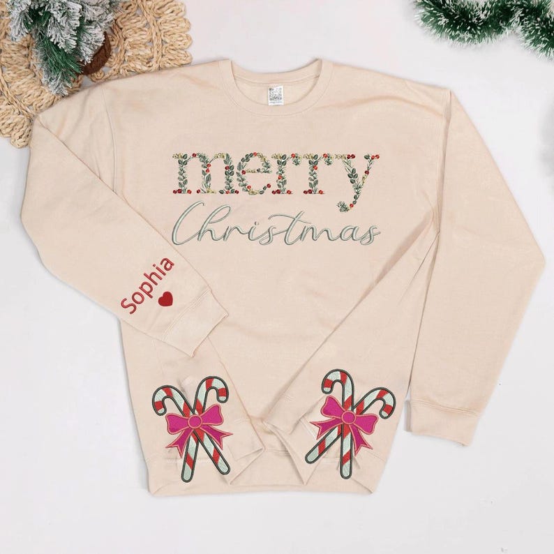 Embroidered Floral Merry Christmas Sweatshirt, Side Bow Applique Sweatshirt, Embroidered Bow Sweatshirt, Merry Christmas Embroidery il_794xN.6379643818_hn94.jpg