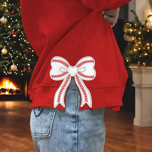 Personalized Baseball Side Bow Applique Side Bow Machine Embroidery Sweatshirt, Baseball Embroidered Sweatshirt, Gift For Baseball Mom il_794xN.6379970534_3vlj_5000x_7060977f-5ccf-4a49-bd9e-de88341a5666.jpg