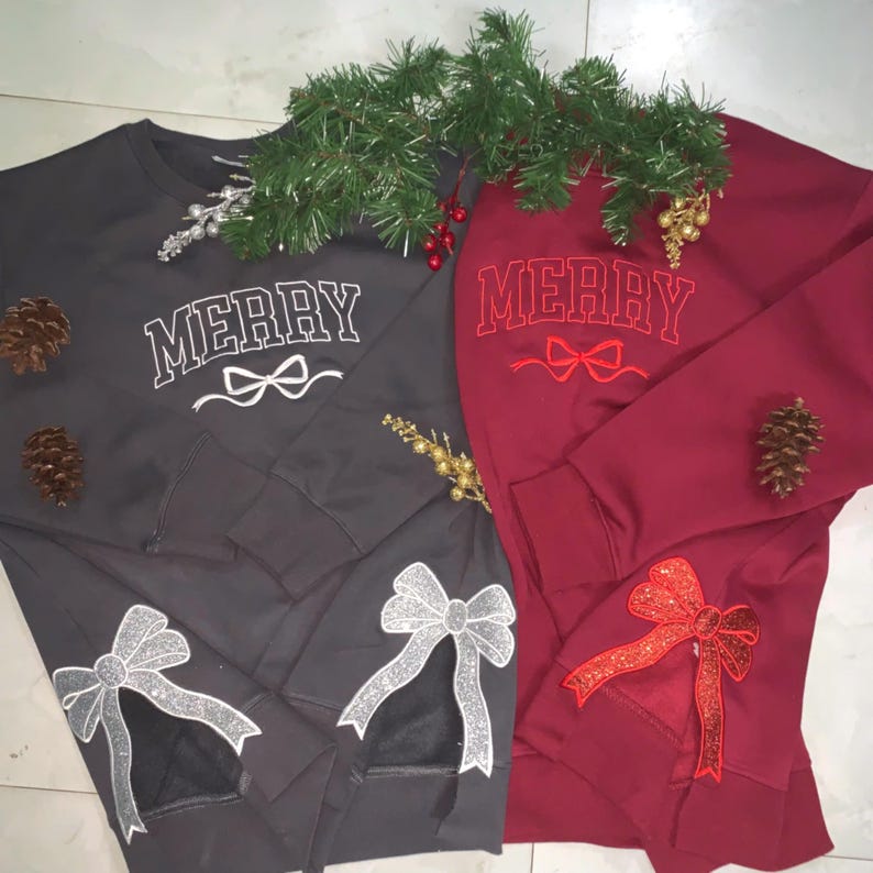 Merry Side Bow Sweatshirt, Embroidery Bow Cut-out Holiday Sweatshirt, Trendy Coquette Bow il_794xN.6386836754_ulmz.jpg
