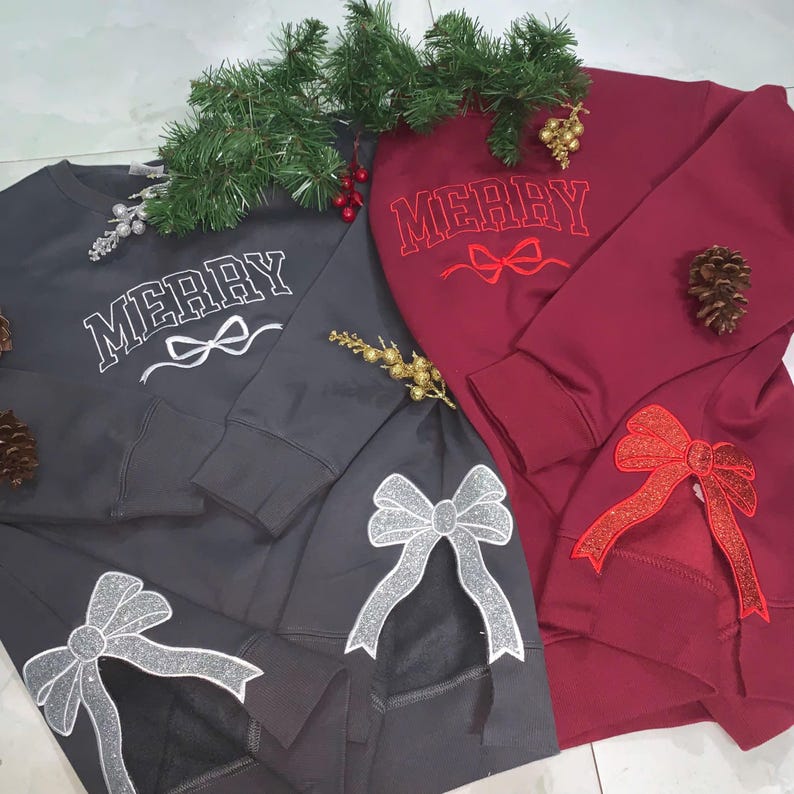 Merry Side Bow Sweatshirt, Embroidery Bow Cut-out Holiday Sweatshirt, Trendy Coquette Bow il_794xN.6386836762_2f2t.jpg