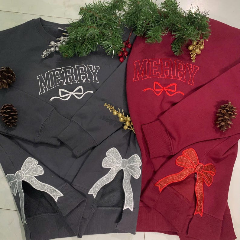 Merry Side Bow Sweatshirt, Embroidery Bow Cut-out Holiday Sweatshirt, Trendy Coquette Bow il_794xN.6386836776_5ec2.jpg
