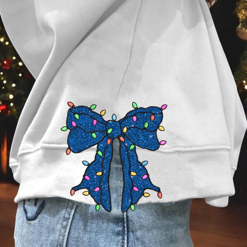 Christmas Light Side Bow Applique Side Bow Embroidery Sweatshirt, Christmas Coquette Bow Sweatshirt Seam Side Bow il_794xN.6387050344_8wdw.jpg