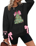 Bow Christmas Tree Side Bow Cut-Out Embroidery Sweatshirt, Custom Merry Side Bow Cut-Out Sweatshirt With Glitter, Trendy Coquette Bow il_794xN.6387566696_7i36.jpg?v=1740564798